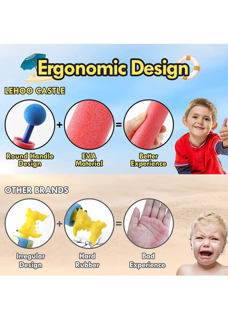 Excefore مضخات ماء، ١٢ قطعة من مسدسات الرغوة للأطفال، مدى ٣٠ قدم لمسدسات مياه حمام السباحة، مسدس مياه رغوي للصيف وحمامات السباحة والشواطئ - Image 3