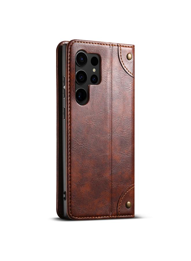Suteni Case For Samsung Galaxy S22 Ultra 5G Baroque Calf Texture Buckle Wallet Leather Phone Case - Image 4