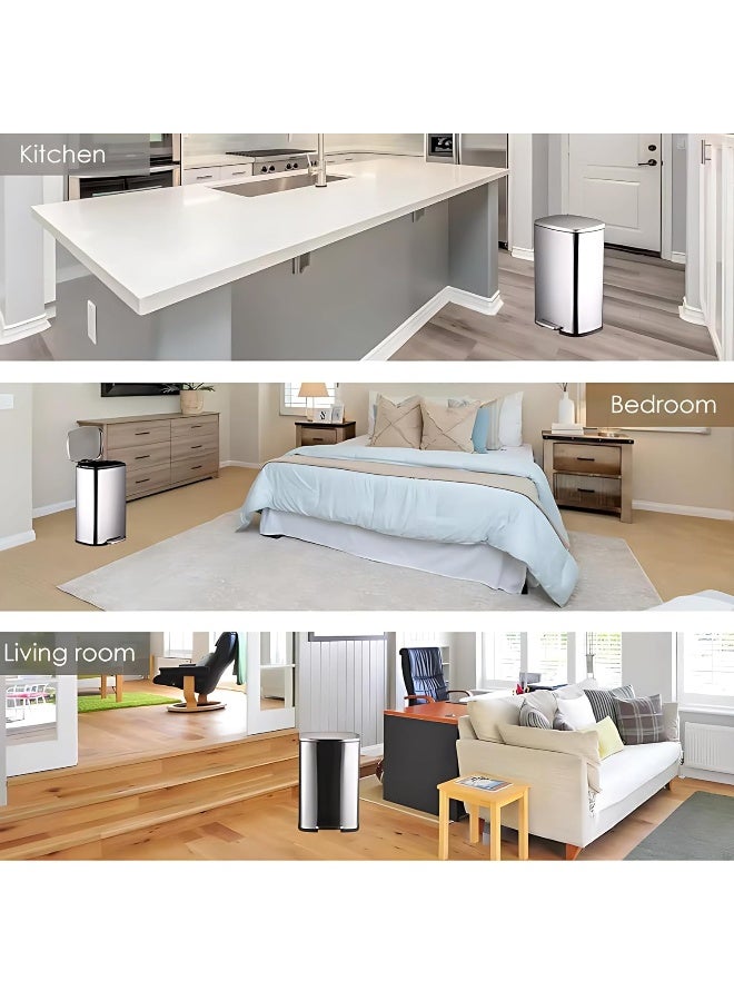 AKC 50 LTR Stainless Steel Pedal Trash Bin | Soft-Close Lid & Fingerprint-Resistant Finish | Hands-Free Waste Disposal for Kitchen, Bathroom & Office | Durable, Stylish & Easy to Clean - Image 5