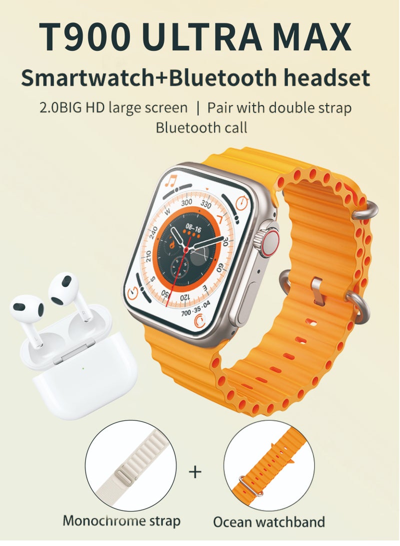 AROAQ T900 Ultra Max 2.1 Inch Smart Watch and Headphones 2 in 1 Wireless Smart Watch with Headphones - Image 4
