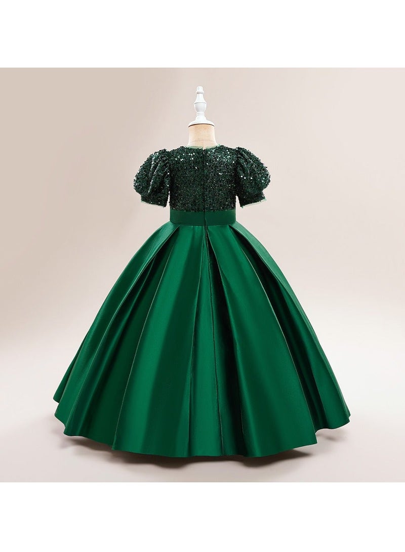 M MIAOYAN Children's Party Piano Performance Sequin Princess Dress - Image 3