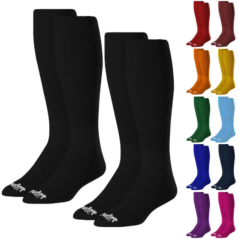 Rawlings Womens Athletic Baseball Socks 2 Pair Black Small US - Image 2