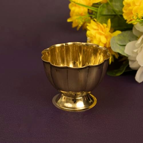 Spillbox Brass Chandhan | Kumkum | Turmeric | Sandal | Haldi | Bowl | Pooja | Puja | Holder | Roli | Stand | Multipurpose for Temple Home - Lotus Chandhan Bowl (5) - Image 2