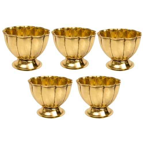 Spillbox Brass Chandhan | Kumkum | Turmeric | Sandal | Haldi | Bowl | Pooja | Puja | Holder | Roli | Stand | Multipurpose for Temple Home - Lotus Chandhan Bowl (5) - Image 1