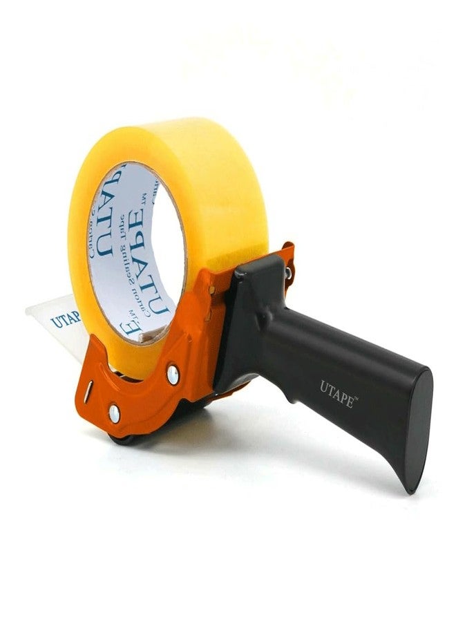 UTAPE Tape Dispenser, 2 inches Packing Tape Dispenser, Rapid Replace Handheld Dispenser in Orange Color, Transparent Tape Refills, Tan & Clear Tape Packing Dispenser, Durable for Moving Boxes - Image 1