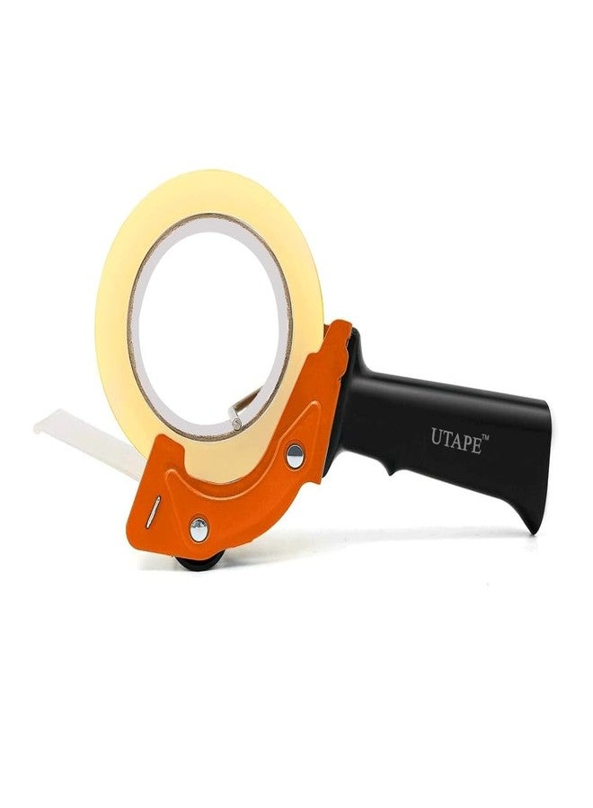 UTAPE Tape Dispenser, 2 inches Packing Tape Dispenser, Rapid Replace Handheld Dispenser in Orange Color, Transparent Tape Refills, Tan & Clear Tape Packing Dispenser, Durable for Moving Boxes - Image 2