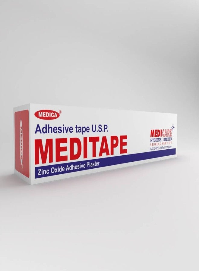 MEDICARE Meditape Zinc Oxide Adhesive Medical Tape, Medical-Grade Cotton, 2.5 cm x 8 m, Pack of 12 - Image 1