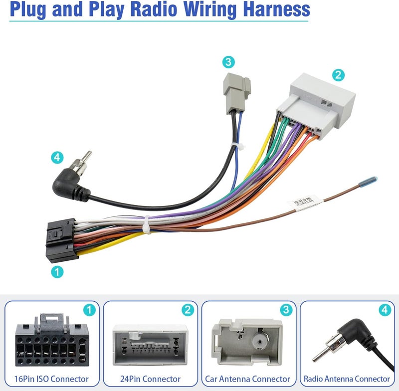 Jayubien 24Pin Radio Stereo Wiring Harness Kit for Honda and Acura Vehicles - Image 5
