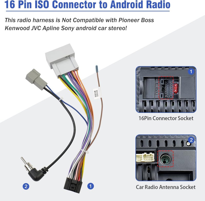 Jayubien 24Pin Radio Stereo Wiring Harness Kit for Honda and Acura Vehicles - Image 4