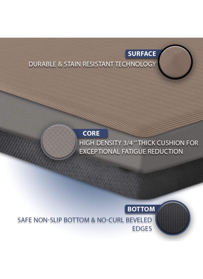 ComfiLife - Gmsd Anti Fatigue Floor Mat  3 4 Inch Thick Perfect Kitchen Mat Standing Desk Mat  Comfort At Home Office Garage  Durable  Stain Resistant  Non-Slip Bottom  Beige 20X32 Inch - Image 1