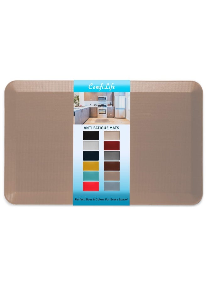 ComfiLife - Gmsd Anti Fatigue Floor Mat  3 4 Inch Thick Perfect Kitchen Mat Standing Desk Mat  Comfort At Home Office Garage  Durable  Stain Resistant  Non-Slip Bottom  Beige 20X32 Inch - Image 1