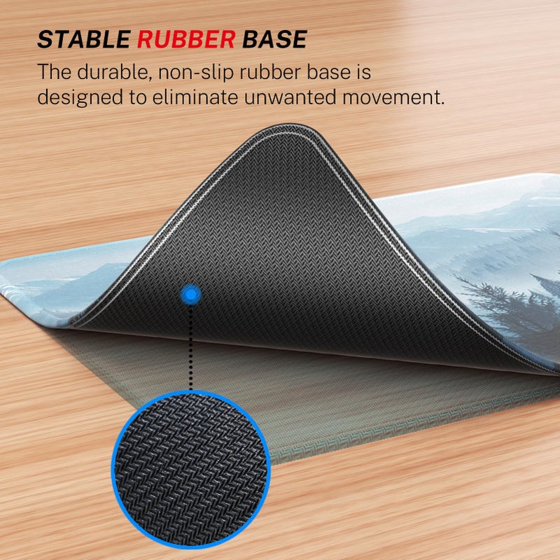 MROCO Mouse Pad [30% Larger] with Anti-Fray Stitched Edges, Premium-Textured Waterproof Surface, Non-Slip Rubber Base, Computer & Gaming Mouse Mat for Laptop, Office & Home, 8.5 x 11 in, Cloud Forest - Image 4