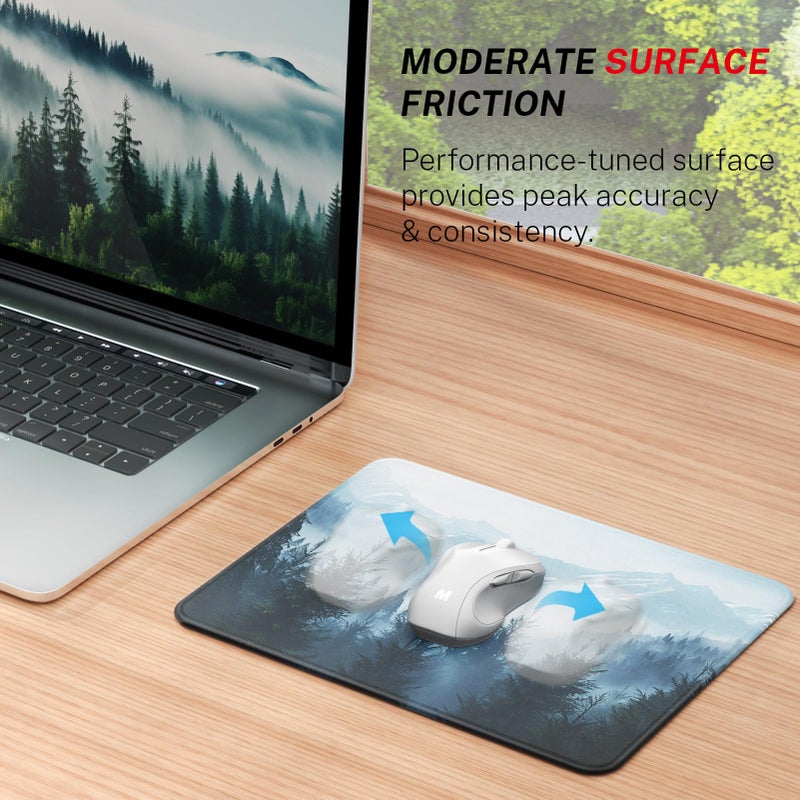 MROCO Mouse Pad [30% Larger] with Anti-Fray Stitched Edges, Premium-Textured Waterproof Surface, Non-Slip Rubber Base, Computer & Gaming Mouse Mat for Laptop, Office & Home, 8.5 x 11 in, Cloud Forest - Image 2