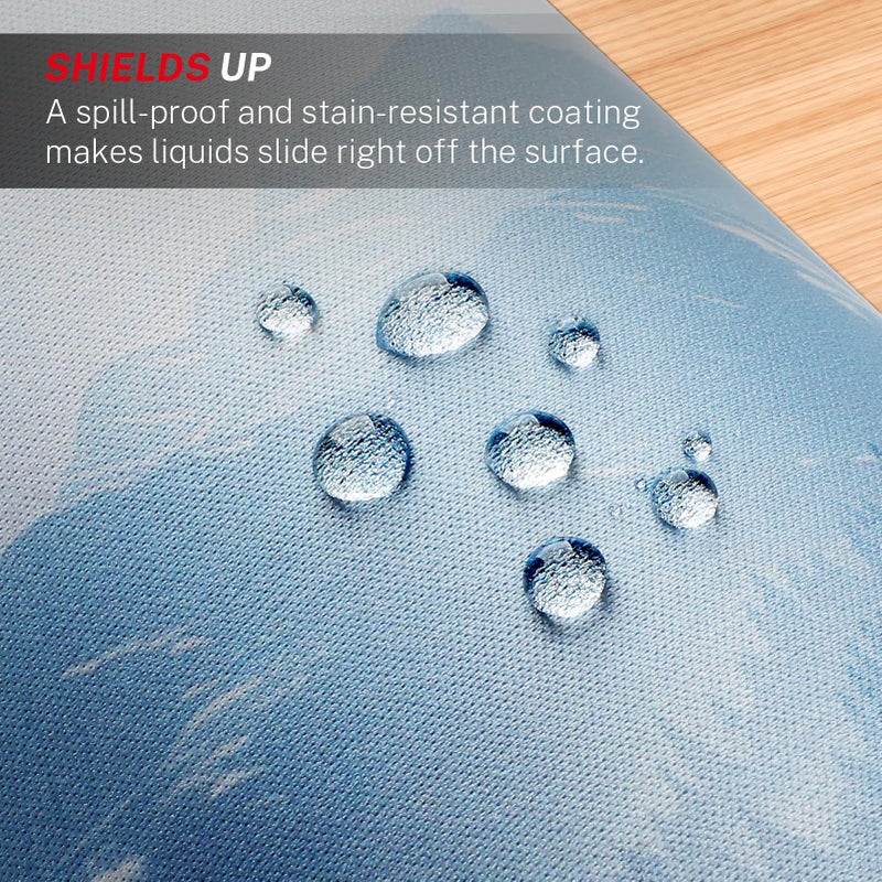 MROCO Mouse Pad [30% Larger] with Anti-Fray Stitched Edges, Premium-Textured Waterproof Surface, Non-Slip Rubber Base, Computer & Gaming Mouse Mat for Laptop, Office & Home, 8.5 x 11 in, Cloud Forest - Image 5