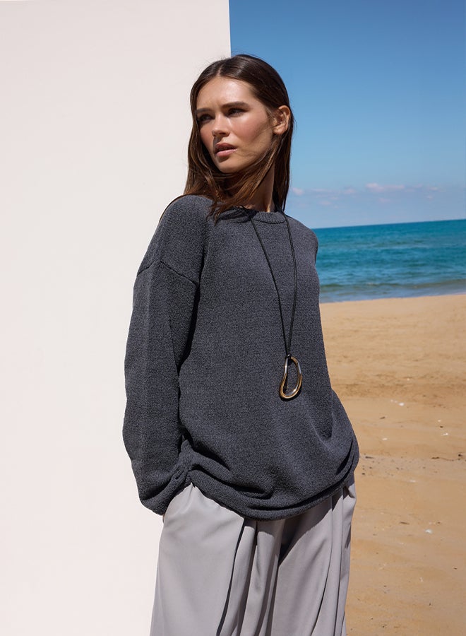 trendyol Anthracite Plain Single Plate Knitwear - Image 2