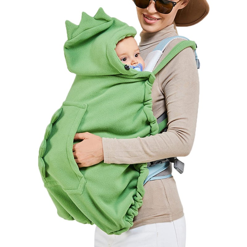 shsyue Baby Carrier Cover Stroller CoverNewborn Hooded Stretchy CloakSoft Kangaroo Hoodie for Mom BabySuit for All Seasons Green