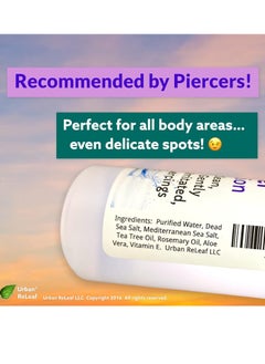 Urban ReLeaf Urban ReLeaf PIERCING RELIEF Solution ! Safely Clean, Soothe & Gently Calm New, Irritated and Bumpy Piercings. 100% Natural Sea Salt, Tea Tree, Rosemary  - Image 2