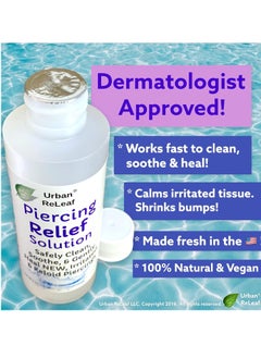 Urban ReLeaf Urban ReLeaf PIERCING RELIEF Solution ! Safely Clean, Soothe & Gently Calm New, Irritated and Bumpy Piercings. 100% Natural Sea Salt, Tea Tree, Rosemary  - Image 3