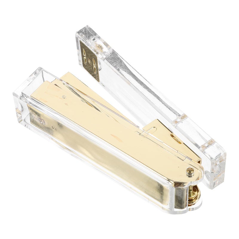 Gold Compact Desk Stapler Portable Handheld Office Supplies for School and Office - Image 2