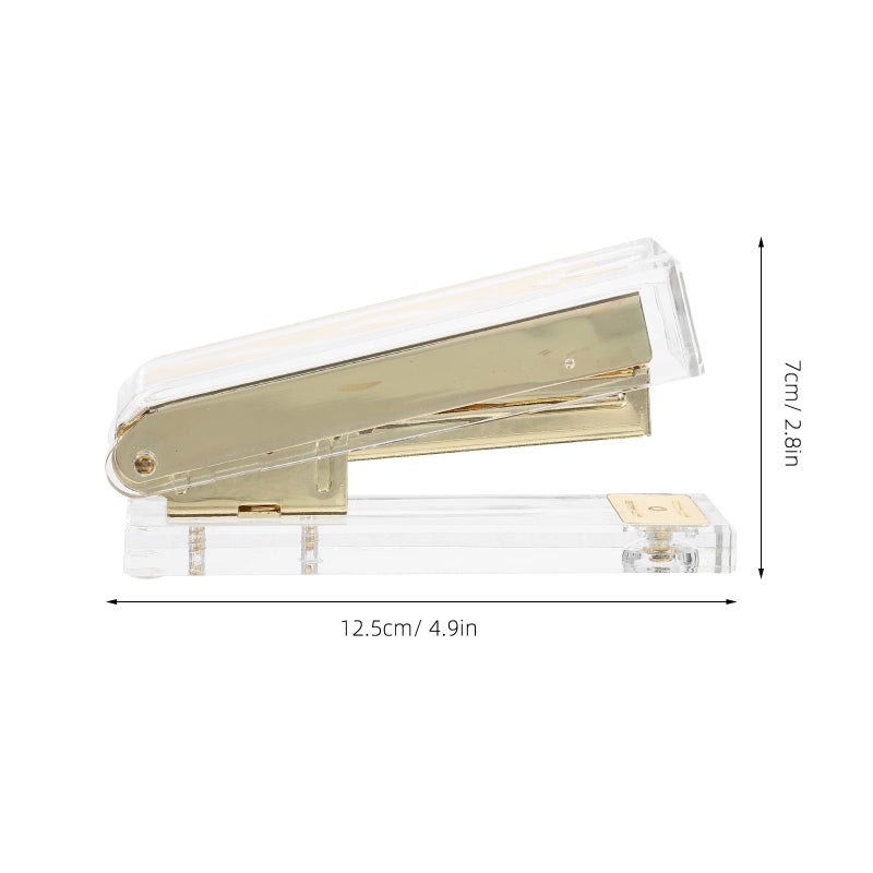 Gold Compact Desk Stapler Portable Handheld Office Supplies for School and Office - Image 3