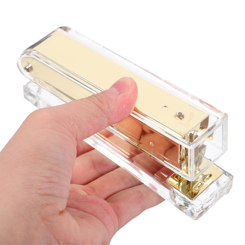 Gold Compact Desk Stapler Portable Handheld Office Supplies for School and Office - Image 5