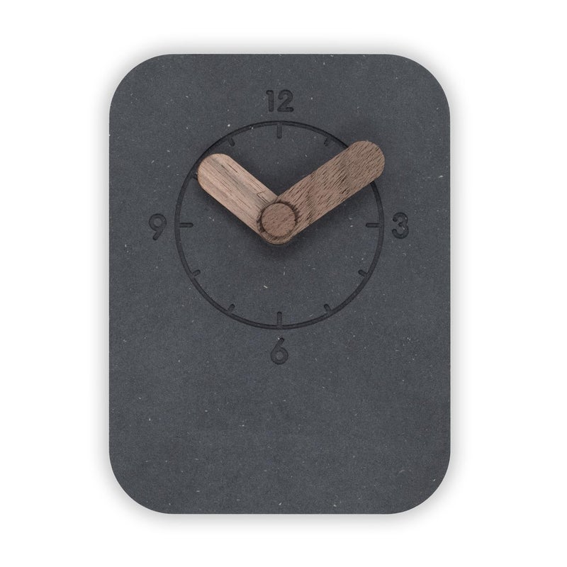 COMMA Aura Desk Shelf Clock Size 135cm X 10cm 531inch X 393 Wooden Analog Table Clock Battery Operated Composite Material Black - Image 2