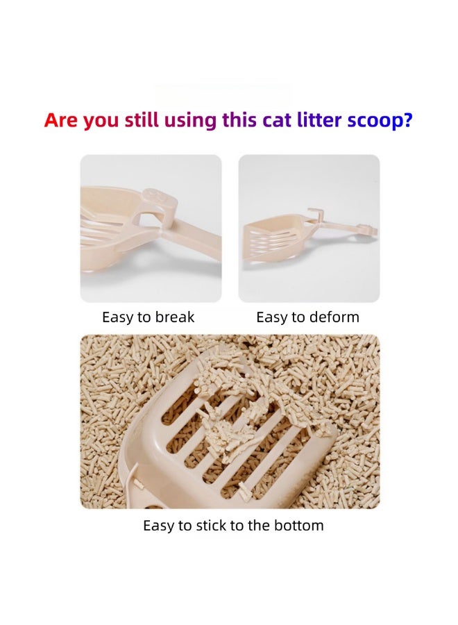 نوفولان مغرفة قمامة معدنية للقطط، أداة تنظيف للحيوانات الأليفة مع فتحات شبكية دقيقة للغربلة السريعة وتوفير الرمل، تنظيف بمغرفة واحدة، تخزين صحي مع خطاف، مثالية للعناية السهلة بالحيوانات الأليفة، 25.2 × 10.8 سم (فضي) - Image 2