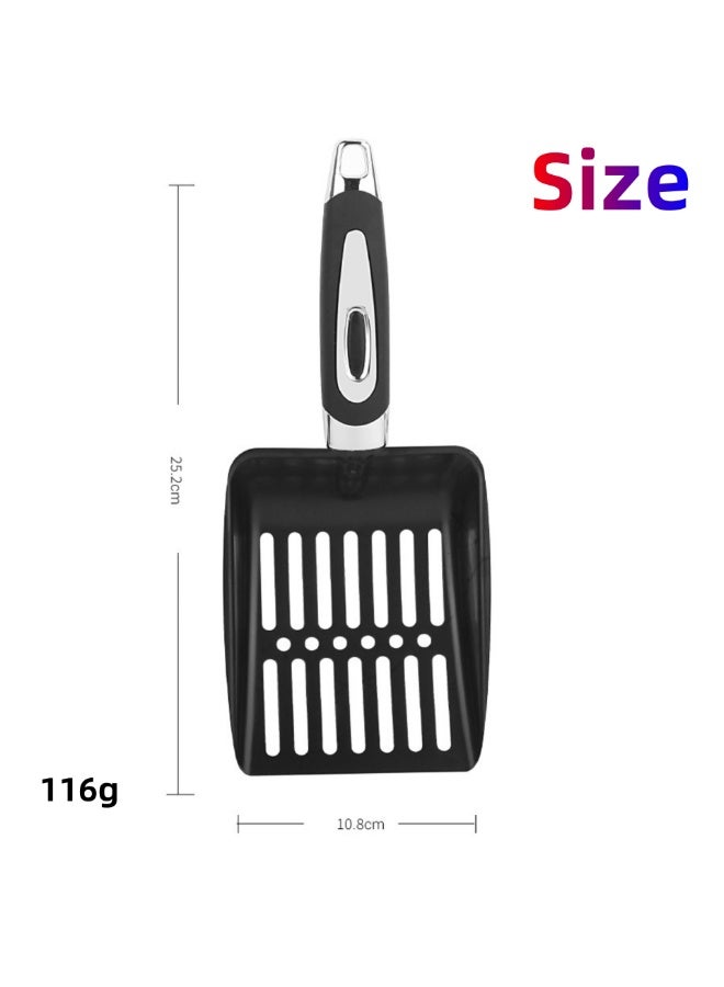 نوفولان مغرفة قمامة معدنية للقطط، أداة تنظيف للحيوانات الأليفة مع فتحات شبكية دقيقة للغربلة السريعة وتوفير الرمل، تنظيف بمغرفة واحدة، تخزين صحي مع خطاف، مثالية للعناية السهلة بالحيوانات الأليفة، 25.2 × 10.8 سم (فضي) - Image 3