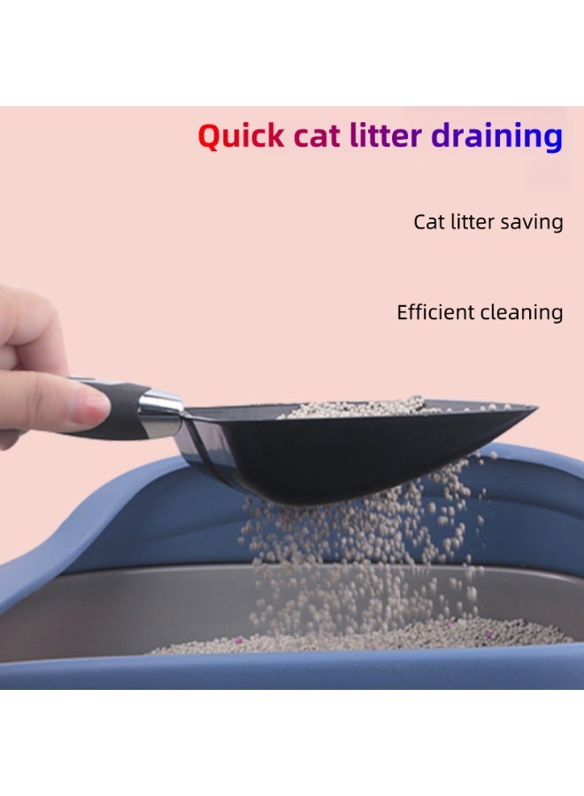 نوفولان مغرفة قمامة معدنية للقطط، أداة تنظيف للحيوانات الأليفة مع فتحات شبكية دقيقة للغربلة السريعة وتوفير الرمل، تنظيف بمغرفة واحدة، تخزين صحي مع خطاف، مثالية للعناية السهلة بالحيوانات الأليفة، 25.2 × 10.8 سم (فضي) - Image 4