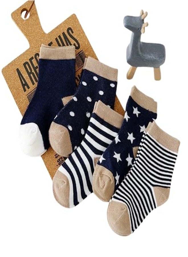 IBA ISBA COLLECTIONS Baby Cotton Blend Printed Socks, Pack of 5 (2-3Years) - Image 1