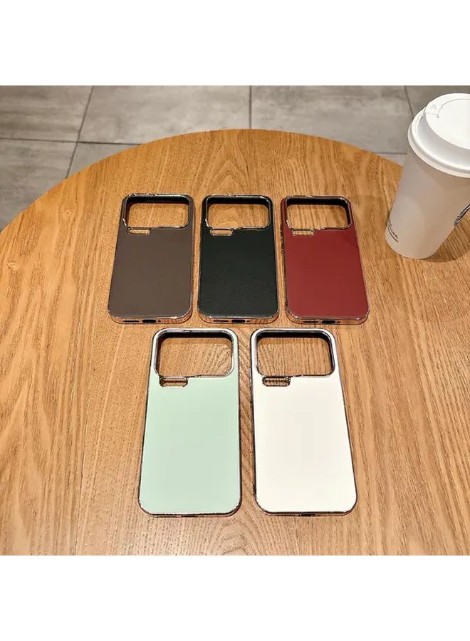Crimson Vegan Leather Phone Case Large Window Compatible Xiaomi 17 Pro Max - Image 2