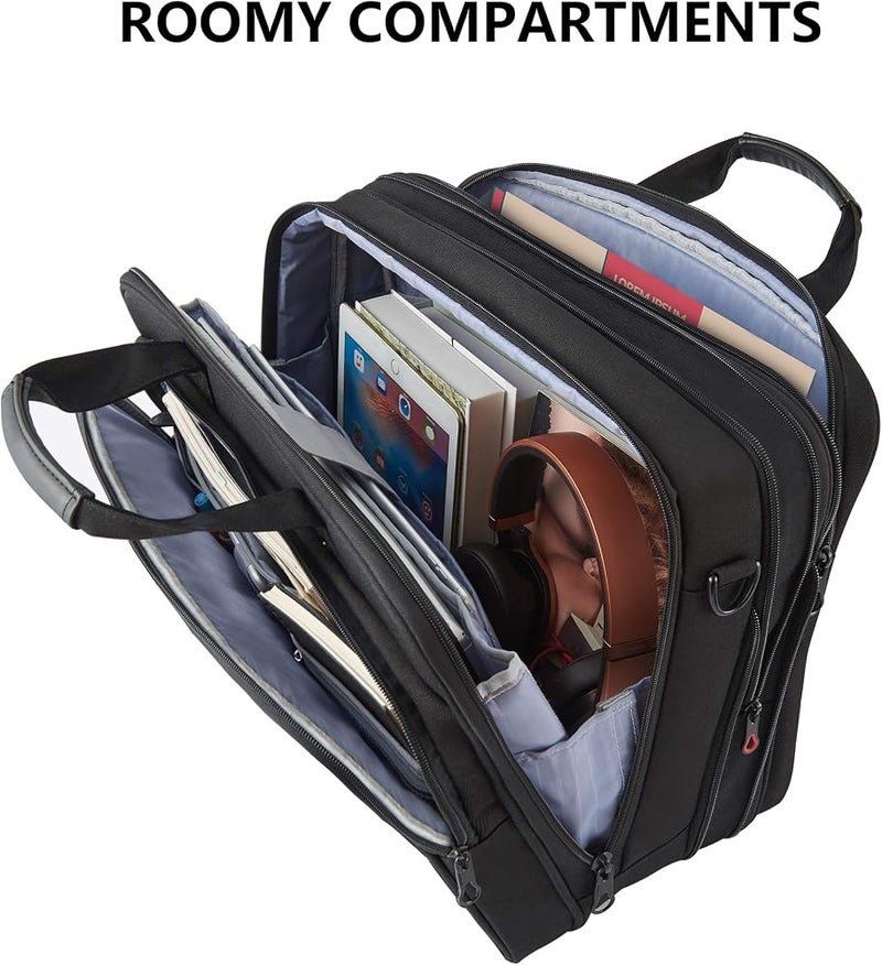 KROSER 18 Inch Laptop Briefcase Fits up to 17.3 Inch Expandable Waterproof Shoulder Bag Computer Bag with RFID Pockets for Travel/Business/School/Men/Women - Image 5