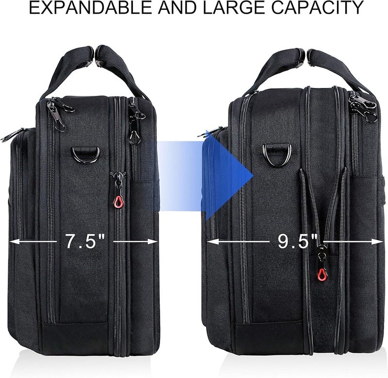 KROSER 18 Inch Laptop Briefcase Fits up to 17.3 Inch Expandable Waterproof Shoulder Bag Computer Bag with RFID Pockets for Travel/Business/School/Men/Women - Image 2
