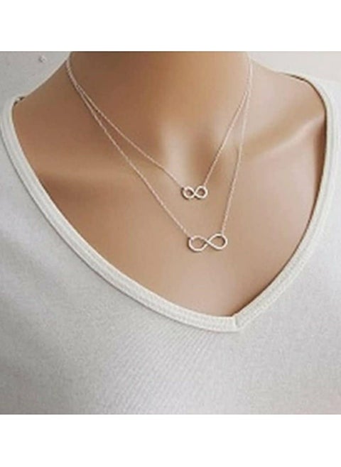 Women Infinity Chain-Silvery  , 2 row