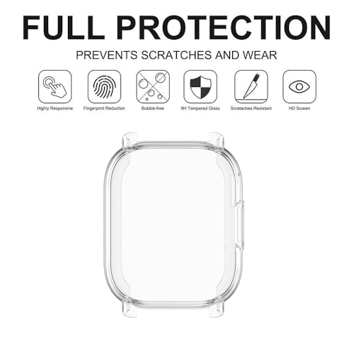 Wisely Protective Case Cover Compatible for Redmi Watch 5 Active SmartWatch Full Screen Protector Soft Case HD Clear, Transparent - Image 4