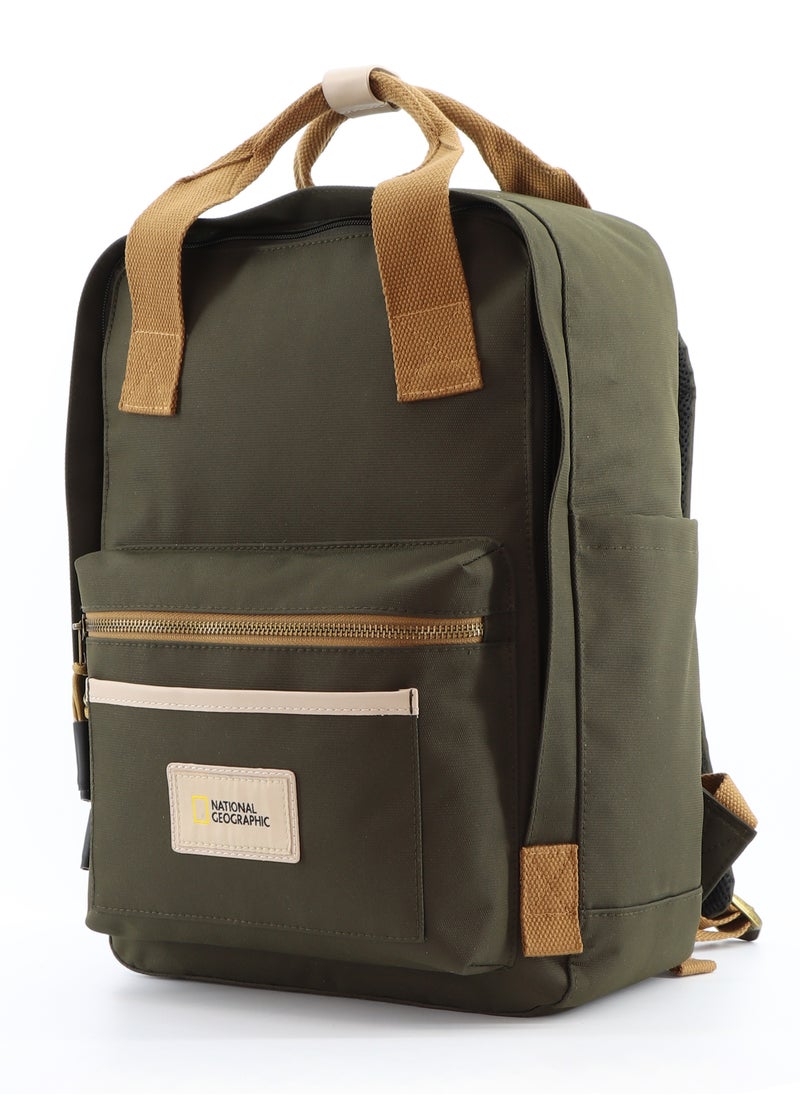 NATIONAL GEOGRAPHIC National Geographic LEGEND Large Backpack Khaki For Men And Women, Durable Water Resistant Padded Laptop Casual Daypack, Bag For School College Office Leisure Outdoor Travel  - Image 2