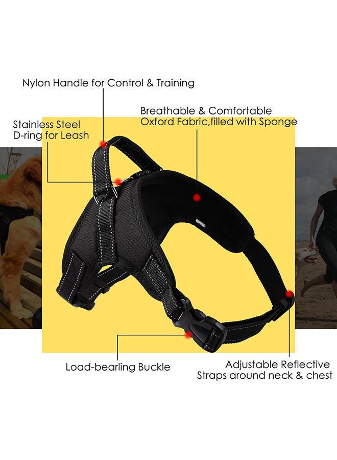 نيبمينينت طوق صدر قابل للتعديل بتصميم سرج للكلاب الكبيرة والصغيرة والحيوانات الأليفة أسود/أحمر 24x5x20سنتيمتر - Image 3