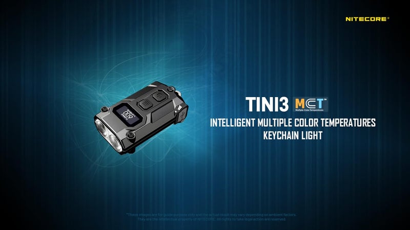Nitecore TINI3 600 Lumen Keychain Flashlight EDC Muti Color Temperature Warm/Neutral/Cool White Light with EdisonBright Charging Adapter (Black) - Image 2