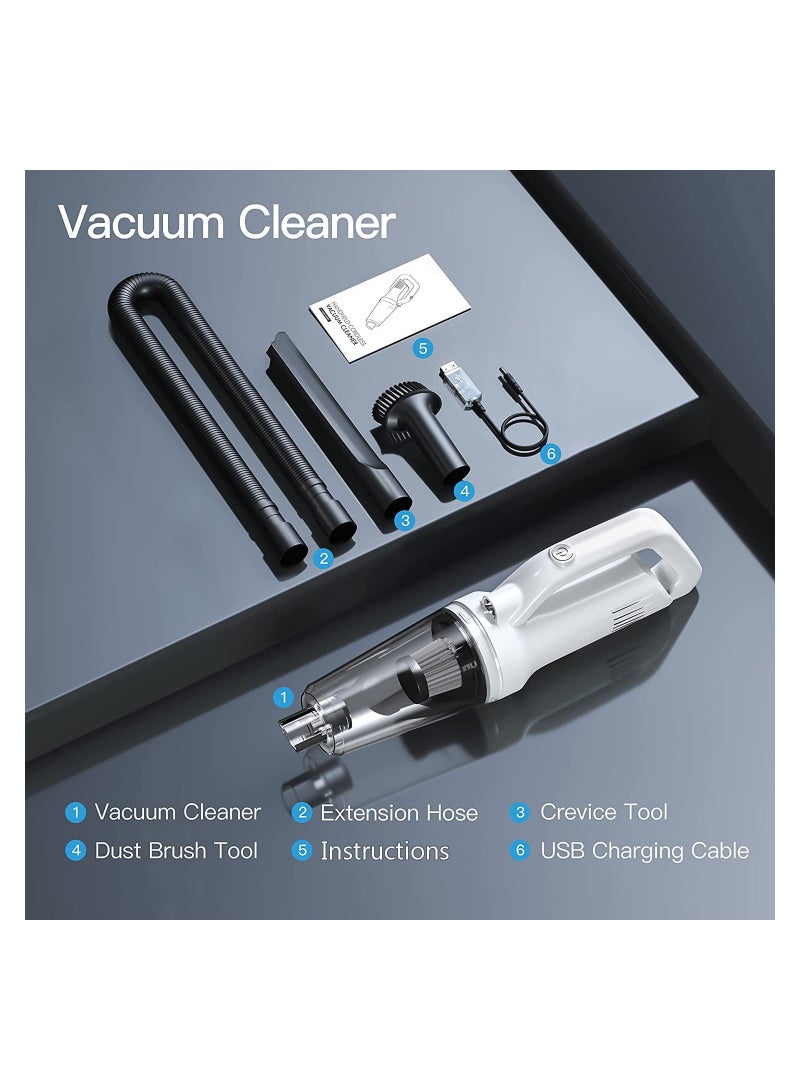 Handheld Vacuum Cleaner Cordless, Rechargeable Handheld Hoover with 8500PA Strong Suction, Portable Handheld Vacuum Hoover Cordless for Home, Office, Car and Pet Hair - Image 2