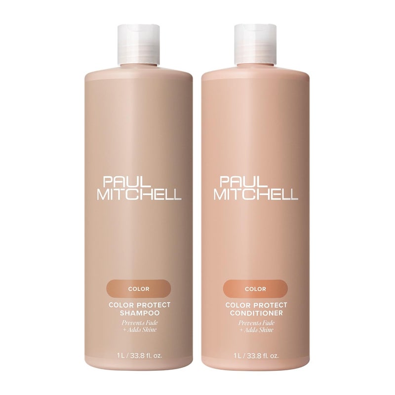 Paul Mitchell Color Protect Shampoo and Conditioner, Adds Protection, For Color-Treated Hair, 33.8 fl. oz, Set - Image 1