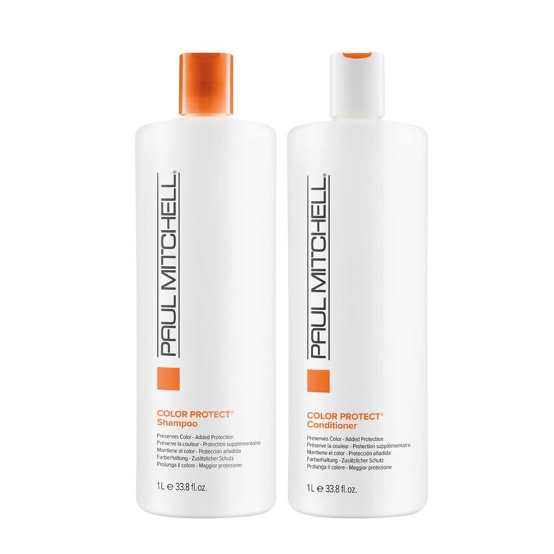 Paul Mitchell Color Protect Shampoo and Conditioner, Adds Protection, For Color-Treated Hair, 33.8 fl. oz, Set - Image 2