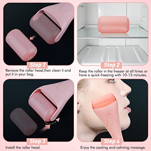 Fronnor Ice Roller for Face,Eyes,Women Gifts Idea,Therapeutic Cooling to Tighten Brighten Complexion and Reduce Wrinkles,Massager Under Eye Puffiness,Migraine and Pain Relidf (Pink) - Image 5