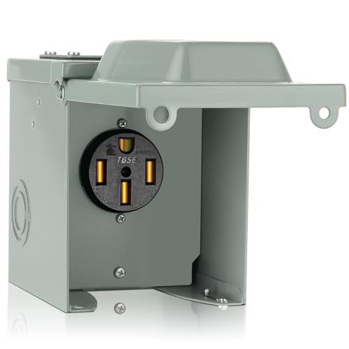 WELLUCK RV Power Outlet Box 50A 125250V NEMA 1450R Receptacle Enclosed Lockable Weatherproof Plug for Travel Trailer RV Camper Generator Temporary Hookup - Image 1