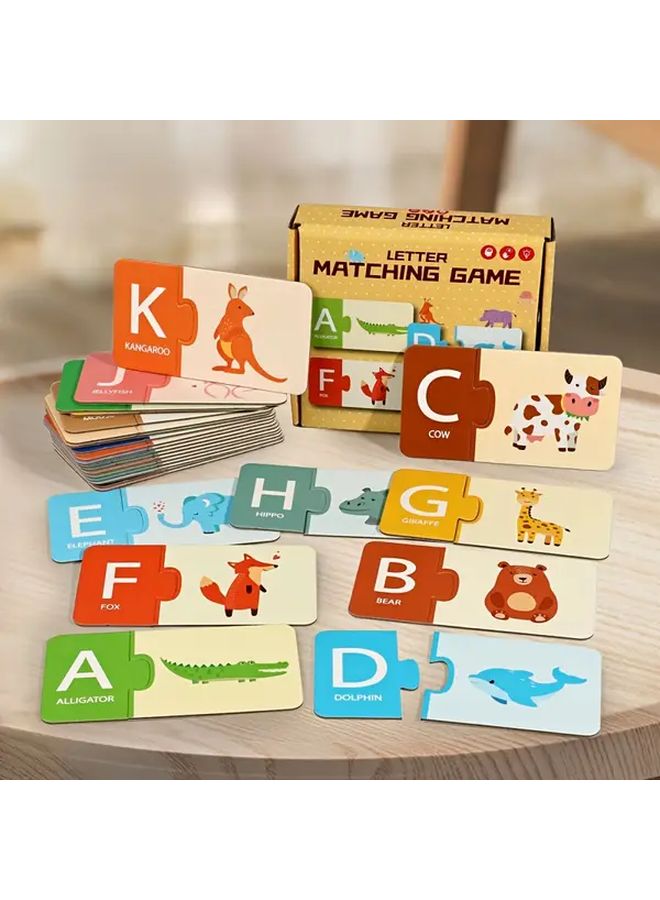 Letter Matching Animal Puzzle Board Educational Toy Numbers Alphabet Learning - Image 1