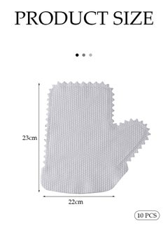 DUNISO 10 PCS Dusting  Gloves, household non-woven serrated cleaning gloves, dry and wet dual use cloth gloves, reusable, suitable for cleaning windows, sinks, kitchenware, floors, white  - Image 2