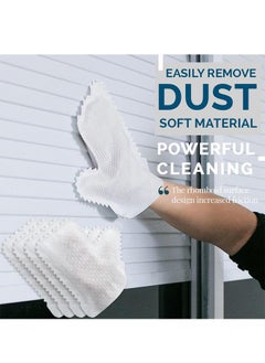 DUNISO 10 PCS Dusting  Gloves, household non-woven serrated cleaning gloves, dry and wet dual use cloth gloves, reusable, suitable for cleaning windows, sinks, kitchenware, floors, white  - Image 3
