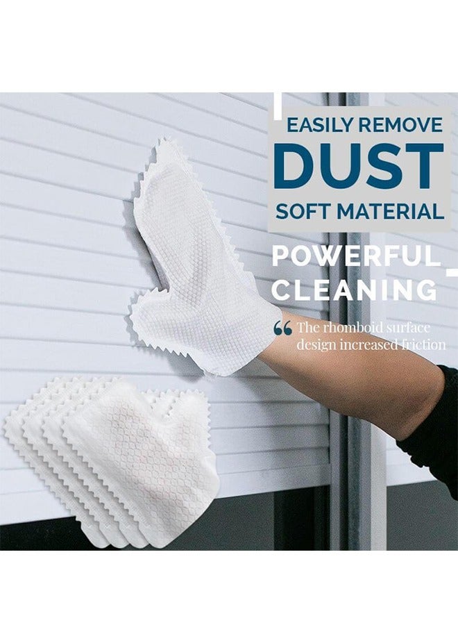 DUNISO 10 PCS Dusting  Gloves, household non-woven serrated cleaning gloves, dry and wet dual use cloth gloves, reusable, suitable for cleaning windows, sinks, kitchenware, floors, white  - Image 3