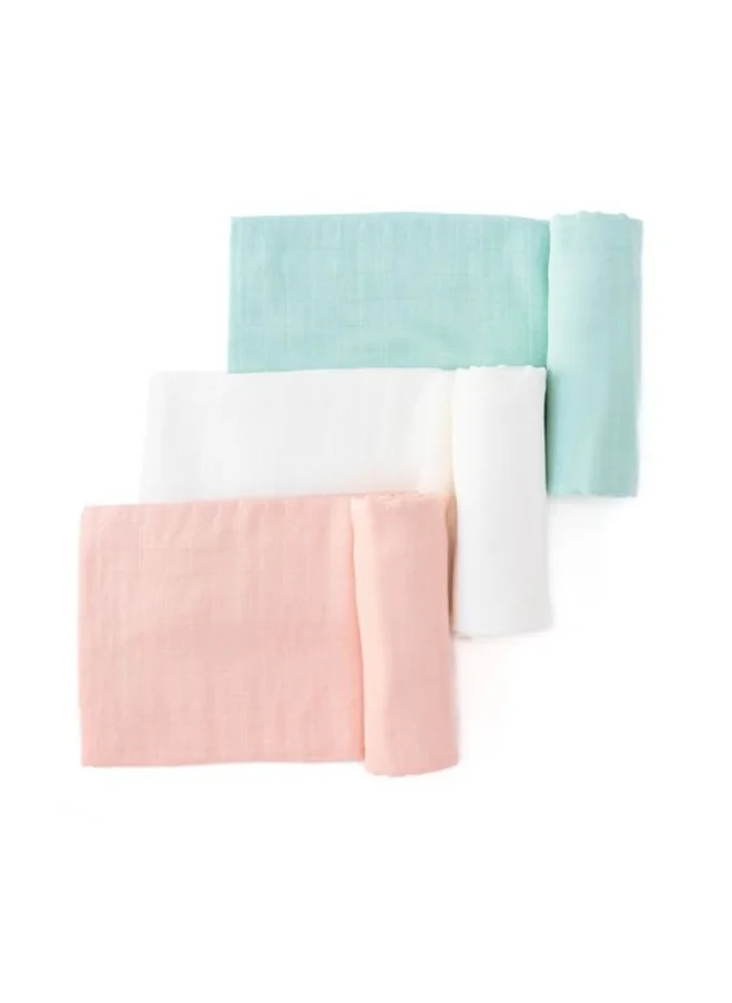 أنفي بيبي Set of 3 Organic Bamboo Swaddle Pastel Perfection