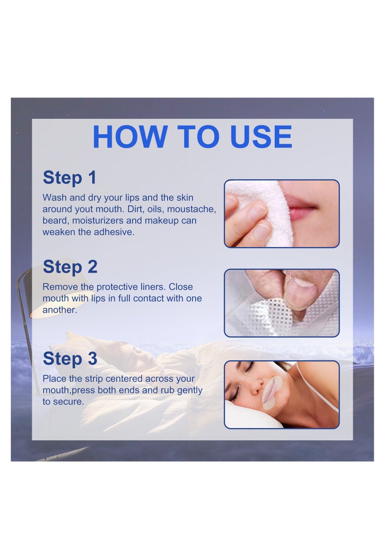 LUNOON - Anti Open Mouth and Closed Mouth Patch for Sleeping Anti Snoring Mouth Tape Sleep Stop Snoring Breathing Patch Suitable for Improving Sleep and Relieving Snoring 90Pcs - Image 1