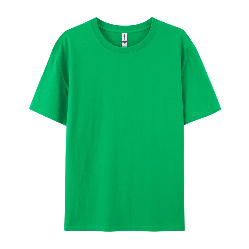 Guangzhou Cang 180g Solid Color Cotton Crewneck Boys and Girls Short Sleeve T-Shirt Plain Knitted Children's Wear T-Shirt Custom Print - Image 1
